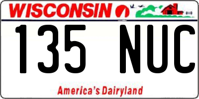 WI license plate 135NUC