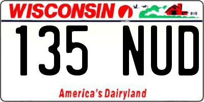 WI license plate 135NUD