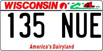 WI license plate 135NUE