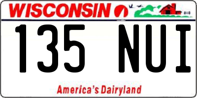 WI license plate 135NUI
