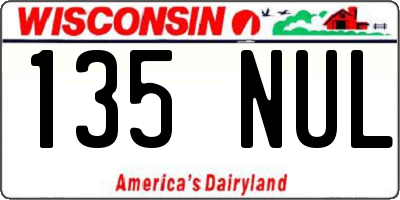 WI license plate 135NUL