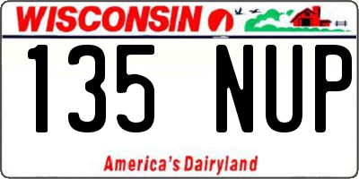 WI license plate 135NUP
