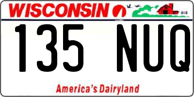 WI license plate 135NUQ