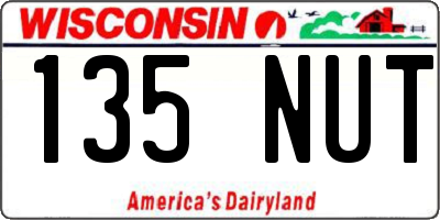 WI license plate 135NUT