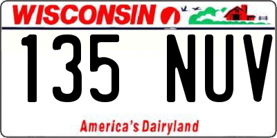 WI license plate 135NUV
