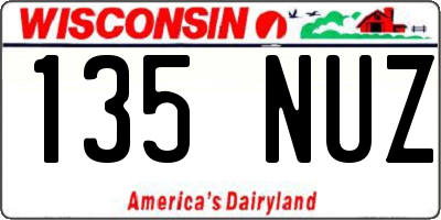 WI license plate 135NUZ