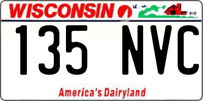 WI license plate 135NVC