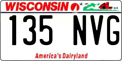 WI license plate 135NVG