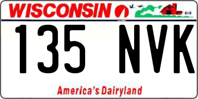 WI license plate 135NVK
