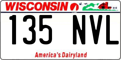 WI license plate 135NVL