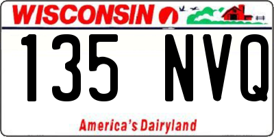 WI license plate 135NVQ