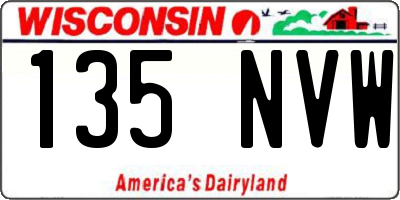 WI license plate 135NVW