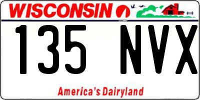 WI license plate 135NVX