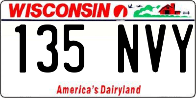 WI license plate 135NVY
