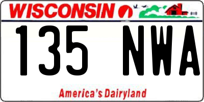 WI license plate 135NWA