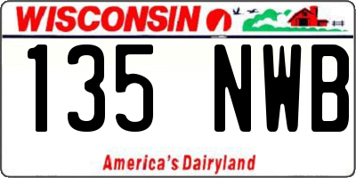 WI license plate 135NWB
