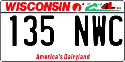 WI license plate 135NWC