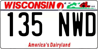 WI license plate 135NWD