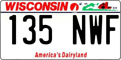 WI license plate 135NWF