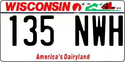 WI license plate 135NWH