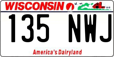 WI license plate 135NWJ