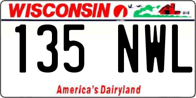 WI license plate 135NWL