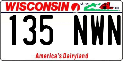 WI license plate 135NWN