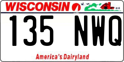 WI license plate 135NWQ