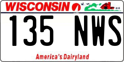 WI license plate 135NWS