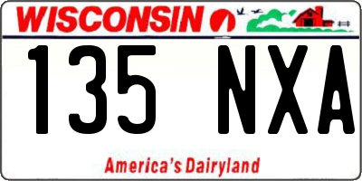 WI license plate 135NXA