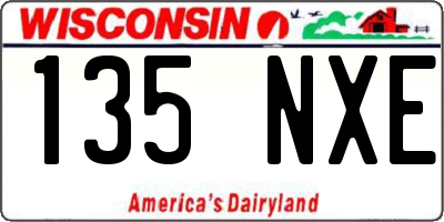 WI license plate 135NXE