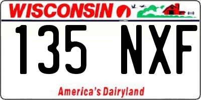 WI license plate 135NXF