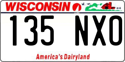 WI license plate 135NXO
