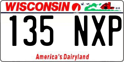 WI license plate 135NXP