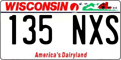 WI license plate 135NXS
