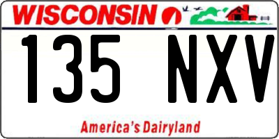 WI license plate 135NXV