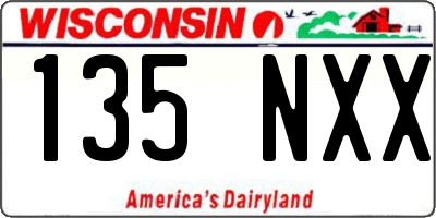 WI license plate 135NXX