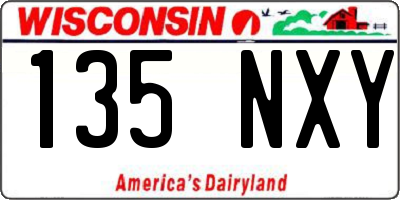 WI license plate 135NXY