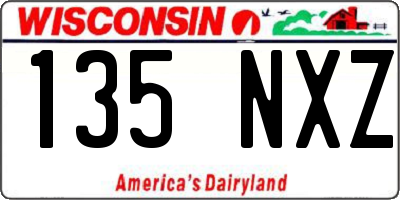 WI license plate 135NXZ