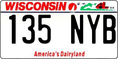 WI license plate 135NYB