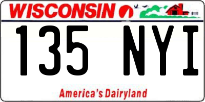 WI license plate 135NYI