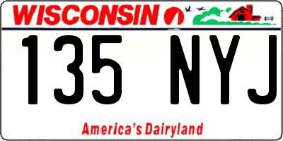 WI license plate 135NYJ