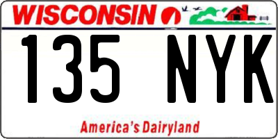 WI license plate 135NYK