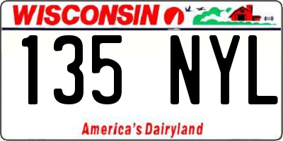 WI license plate 135NYL