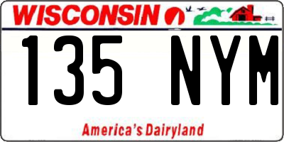 WI license plate 135NYM