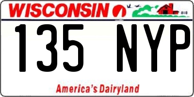 WI license plate 135NYP