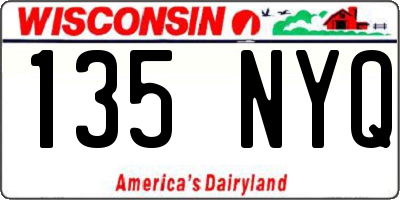 WI license plate 135NYQ