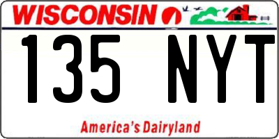 WI license plate 135NYT