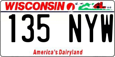 WI license plate 135NYW