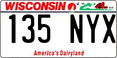 WI license plate 135NYX